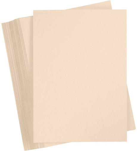 Creativ Company brauner Karton 180 Gramm – sandfarbener A4-Karton – Hobbykarton – stabiles Papier – A4-Papier 180 Gramm – Bastelpapier Bastelkarton – 21 x 29,7 cm – 100 Blatt