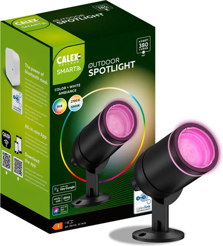 Calex Smart Outdoor-Gartenspot RGB CCT 200 cm Kabel mit Stecker 4 W 380 lm