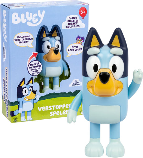 Elchspielzeug, blaues Versteckspiel und Versteckspiel