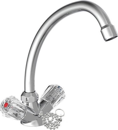 Schütte Washbeasin gemischter Kran Zwei -Buttons Brillant Chrom -gelenkt
