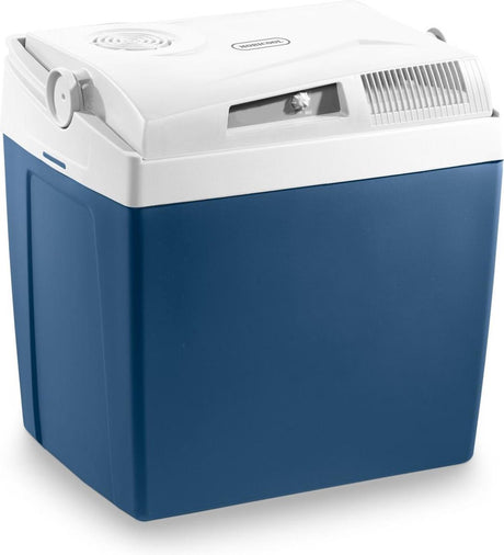 Mobicool me27 ac dc thermoelektrische Kühlbox – 26 l – 12 230 V – Energieklasse E – blau weiß