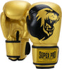 Super pro combat gear talent (kick)bokshandschoenen goud zwart 6oz