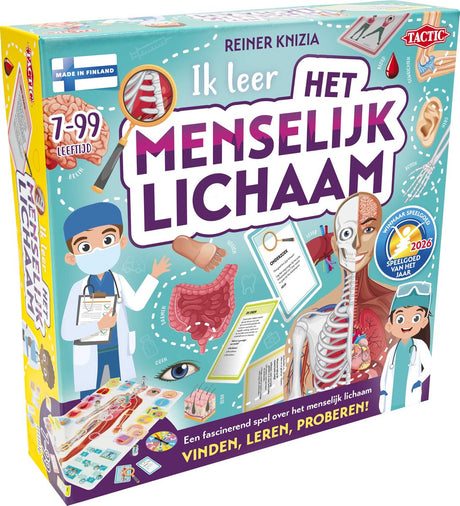 Taktik, die ich lerne: Der menschliche Körper - Brettspiel - pädagogisch - Entdecken Sie den menschlichen Körper und lernen Sie etwas über Anatomie - 2 bis 5 Spieler - ab 7 Jahren