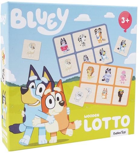 Barbo toys - bluey houten lottospel - ontworpen in denemarken - educatief houten spelletje - spelletje voor jongens en meisjes - multicolor - vanaf 3 jaar