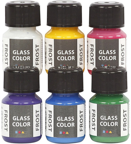 Creativ Company Glasfarbe Frost Glasfarbe, 6x30ml