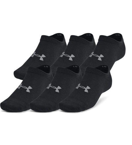 Under Armour ua Essential No Show 6er-Pack Unisex-Sportsocken – Schwarz – Grau