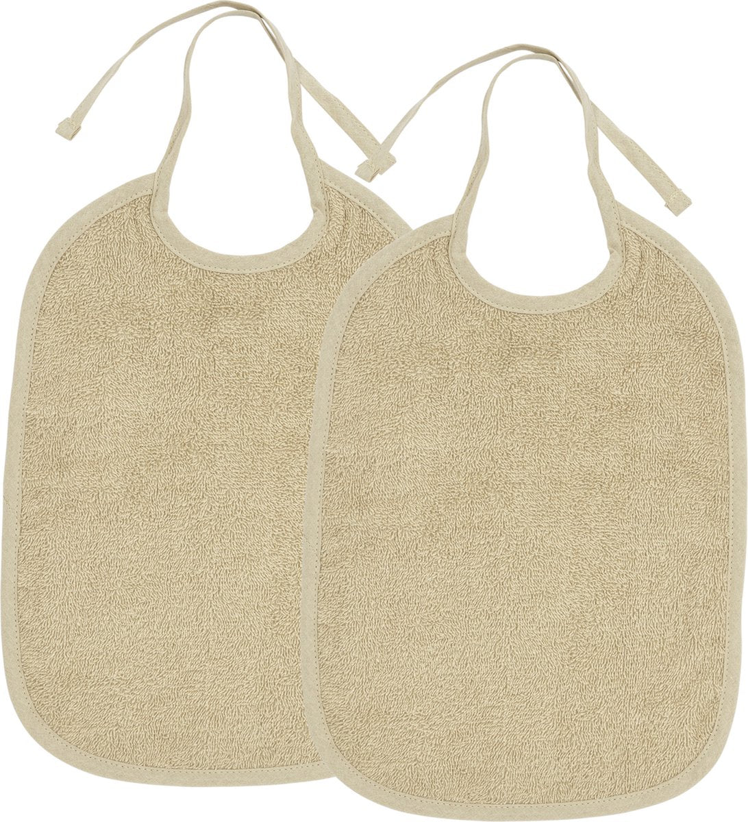 Meyco Baby-Uni-Lätzchen – 2er-Pack – Frottee – Sand
