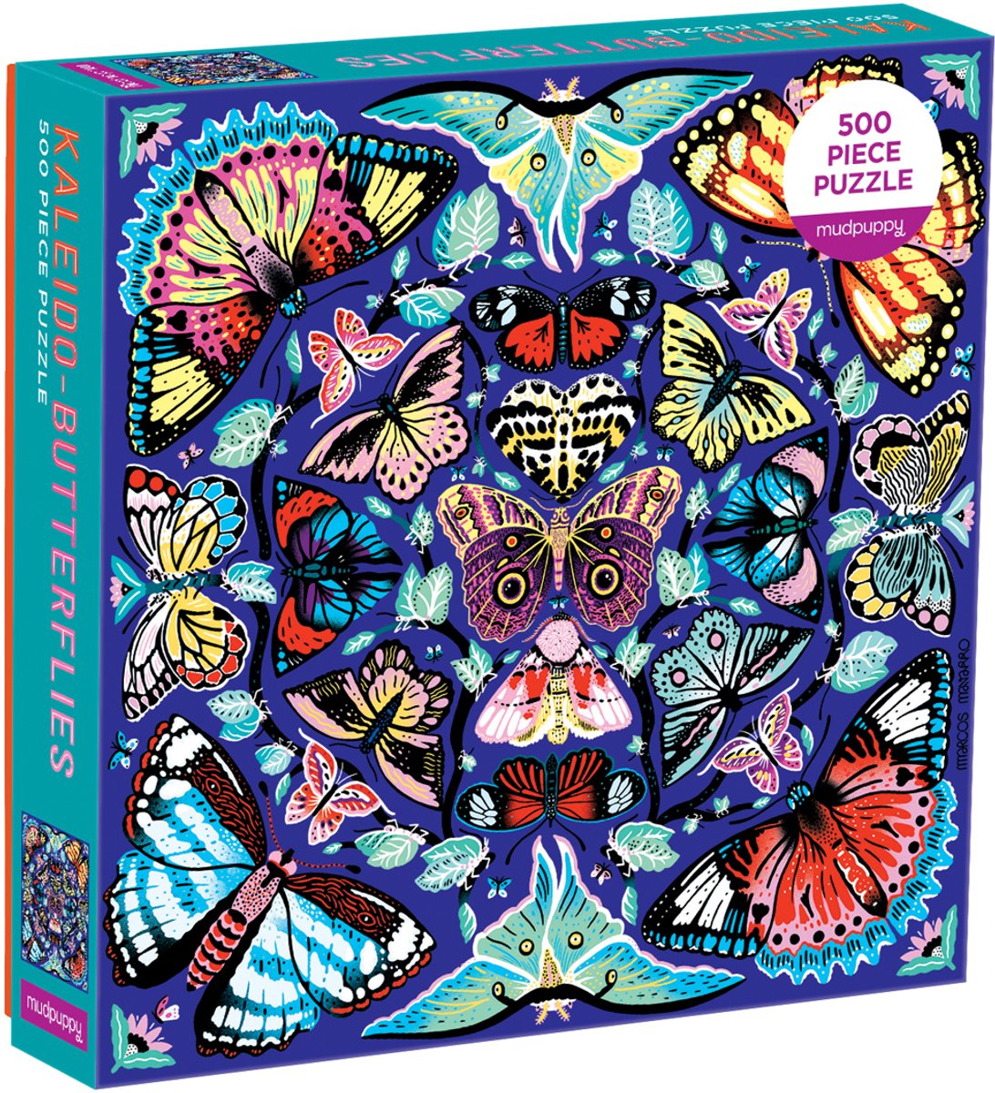 Mudpuppy puzzel - kaleido vlinders - 51x51cm - 500 stukjes - 8 jaar