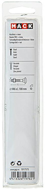 Mack 1017575 - houtbout + moer staal verzinkt3 st m6 x 100 mm | 5 stuks
