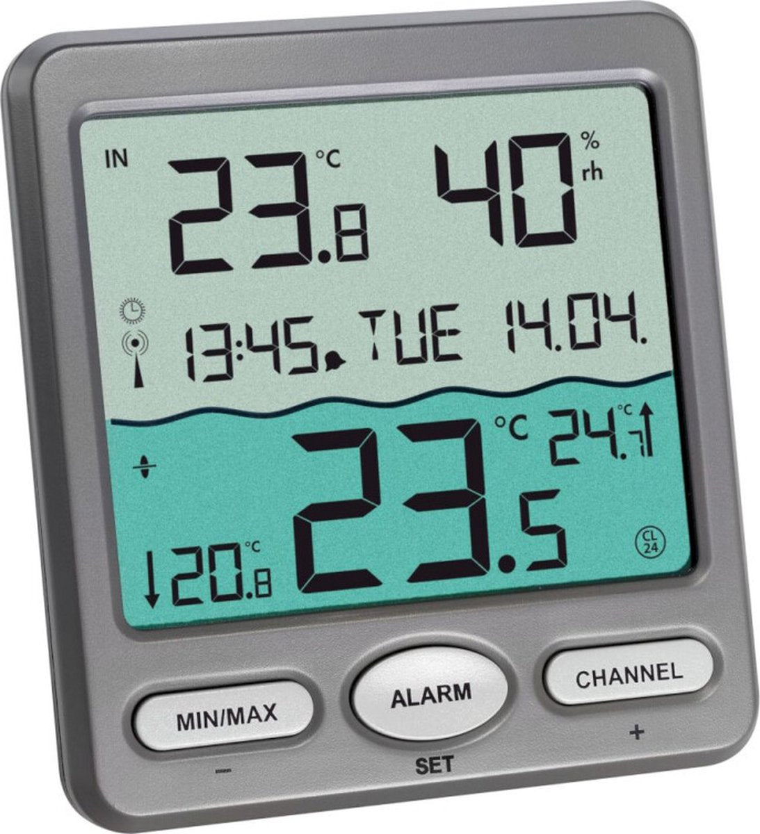TFA Dostmann TFA Zeitsignalgesteuertes Schwimmbadthermometer