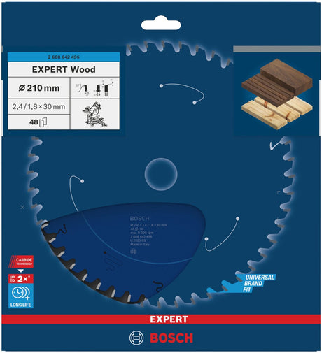 Bosch - Kreissägeblatt-Experte für Holz 210 x 30 x 2,4 mm, 48