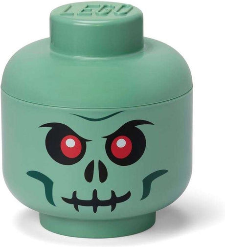 Lego Aufbewahrungsbox Kopf Skelett grün, klein -