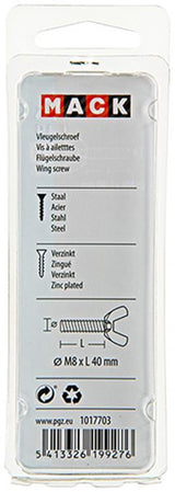 Mack 1017703 - vleugelschroef geelverzinkt 2 st m8 x 40 mm | 10 stuks