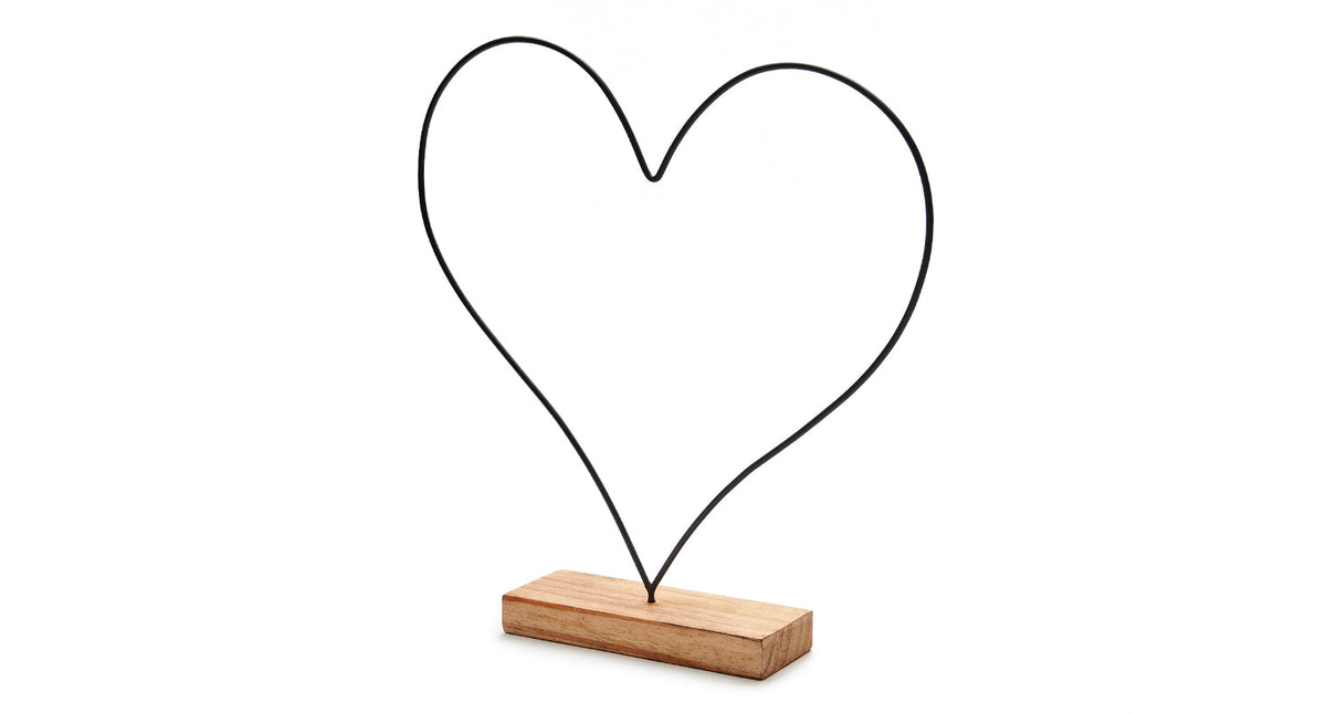 Metal heart on base 44cm black