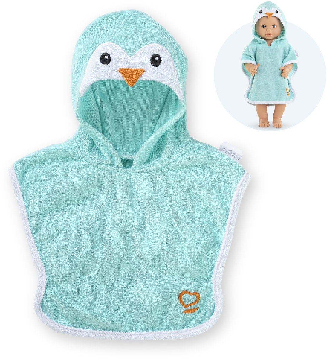 Corolle Badeumhang für Babypuppe – Pinguin, 36 cm