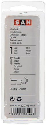 Mack 1017798 - schroefhaak staal verzinkt 8st 4,0 x 20 mm | 10 stuks