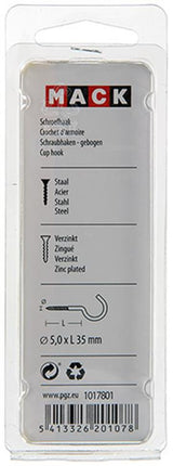 Mack 1017801 - schroefhaak staal verzinkt 4st 5,0 x 35 mm | 10 stuks
