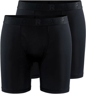 Craft Active Boxer 6-Zoll 2er-Pack Herren-Sportunterwäsche – Schwarz
