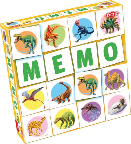 Taktik-Memo-Dinosaurier – Memo-Spiel – Finde die richtigen Paare – bunte Dinosaurier und prähistorische Reptilien – lehrreiches Brettspiel für Kinder und Familien – 2 bis 6 Spieler – ab 3 Jahren