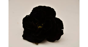 Velvet rose head with clip black