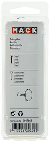 Mack 1017868 - duimspijker staal assortiment 60 st | 10 stuks