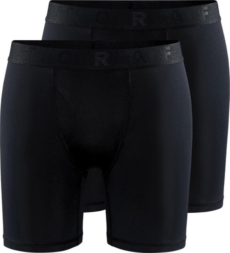 Craft Active Boxer 6-Zoll 2er-Pack Herren-Sportunterwäsche – Schwarz