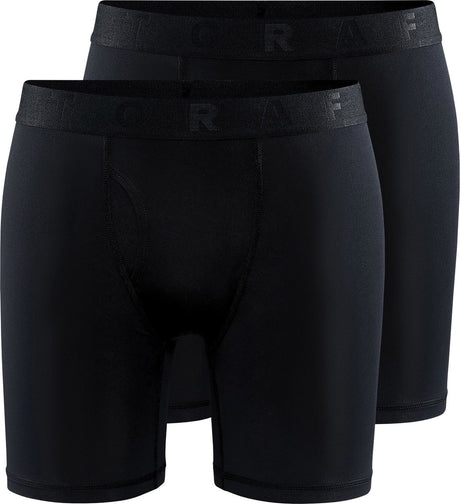 Craft Active Boxer 6-Zoll 2er-Pack Herren-Sportunterwäsche – Schwarz