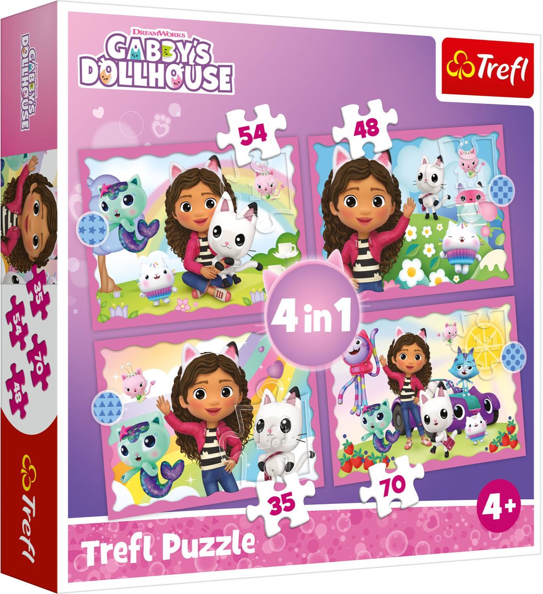 Trefl Puzzle Gabbys Puppenhaus 4 in 1 | 2 Stk