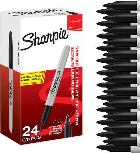 Sharpie Permanentmarker | feiner Punkt | schwarze Tinte | 24 Stück