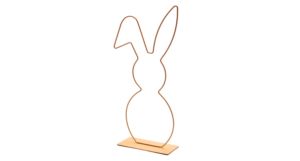 Metal bunny on base 21x50cm apricot
