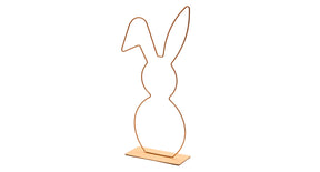 Metal bunny on base 21x50cm apricot