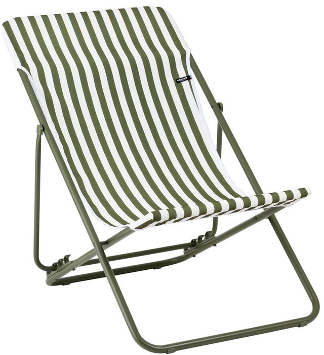 Lafuma Maxi Transat – Strandstuhl – faltbar – verstellbar – Airlon – Moos gestreift
