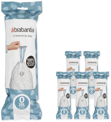 Brabantia Perfectfit Müllsäcke – 30 l – Code o – 6 Rollen x 20 Stück