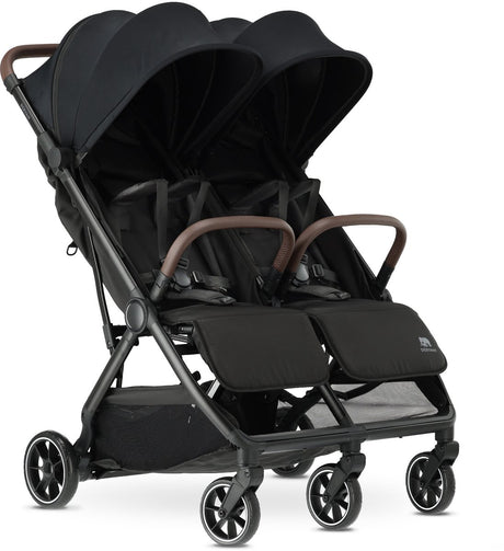 Deryan luxe rolo x2 v2 duo buggy - compacte dubbele buggy - zwart