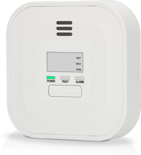 Alecto COA4010 Kohlenmonoxidmelder mit 10-Jahres-Sensor und Display – entspricht der europäischen Norm EN50291 – weiß