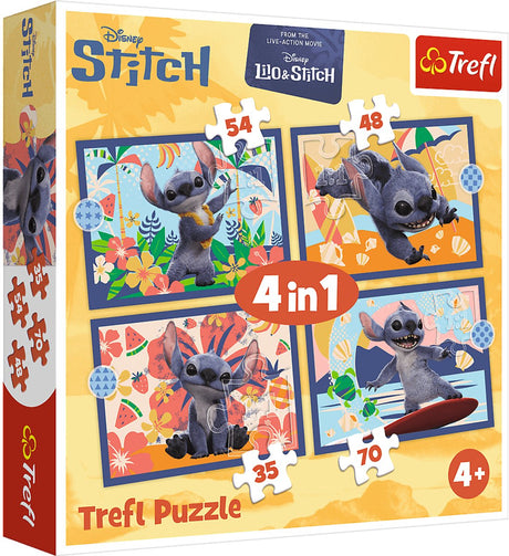Trefl-Puzzle 4 in 1 Stich – 35+48+54+70 Teile