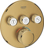 Grohe Grohtherm SmartControl Einbau-Thermostat für Dusche oder Bad – 3 Tasten – gebürsteter, cooler Sonnenaufgang (mattgold) – 29121gn0