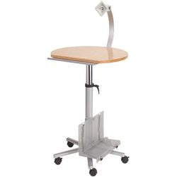 Monitortisch aus Holz mit Monitorarm