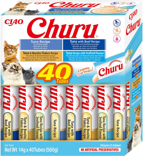Ciao Inaba Churu Sortenbox – Thunfisch-Meeresfrüchte-Sorte – 40 Stück