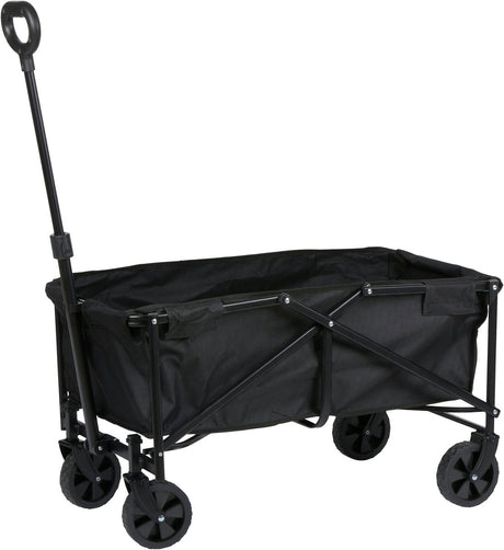 Camp Active faltbarer Bollerwagen schwarz – faltbarer Bollerwagen – Bollerwagen mit verstellbarer Deichsel – Bollerwagen für Camping und Strand – 84 x 40 x 97 cm – max. 50 kg