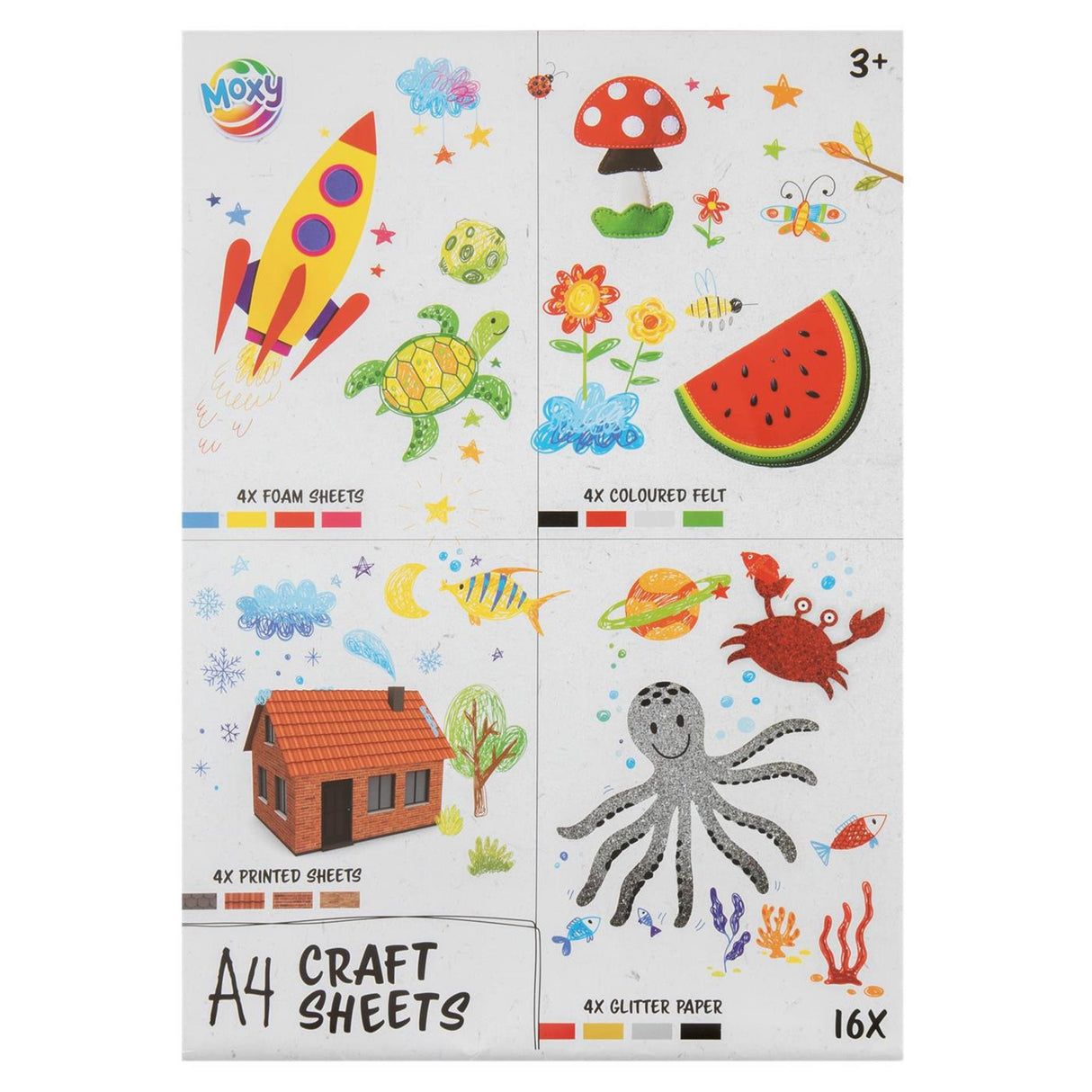 Kreatives Bastelgruppen-Bastelpapier-Set, 16-tlg.