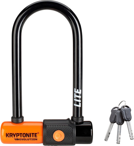 Kryptonite Evolution Lite Mini-6 Fahrrad-Bügelschloss – Art-2 – Schloss für (Elektro-)Fahrräder – leicht – 7 x 15,2 cm – Orange