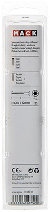 Mack 1018030 - spaanplschr.vzkop-zelfb. geelverz. 12 st 6,0 x 120 mm | 5 stuks