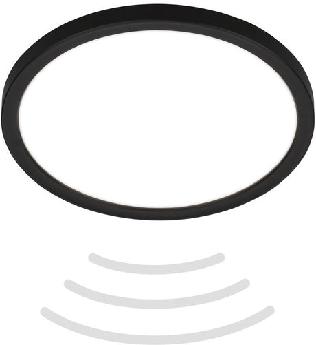B.K.licht move - LED-Badbeleuchtung - Deckenleuchte mit Bewegungsmelder - Deckenleuchte mit indirektem Licht - ø24 cm - Schwarz