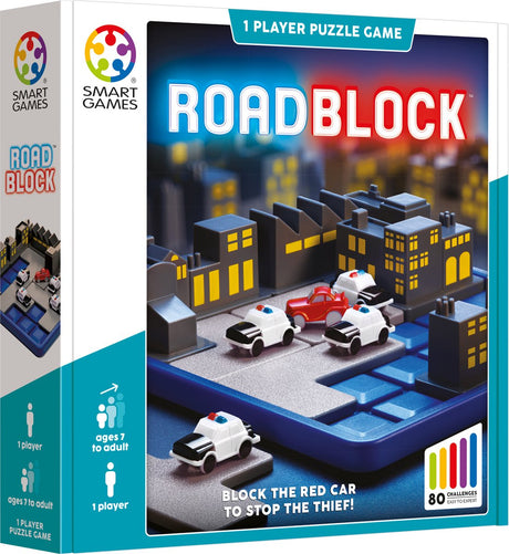 Smart Games Roadblock – logisches Denkspiel – 80 Aufgaben – räumliches Denksport-Solospiel – ab 7 Jahren