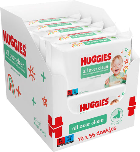 Huggies Babytücher – rundum sauber – 10 x 56 – 560 Babytücher – Vorteilspackung