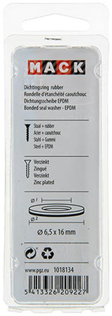 Mack 1018134 - dichtingsring rubber verzinkt 40 st 6,5 x 16 mm | 5 stuks