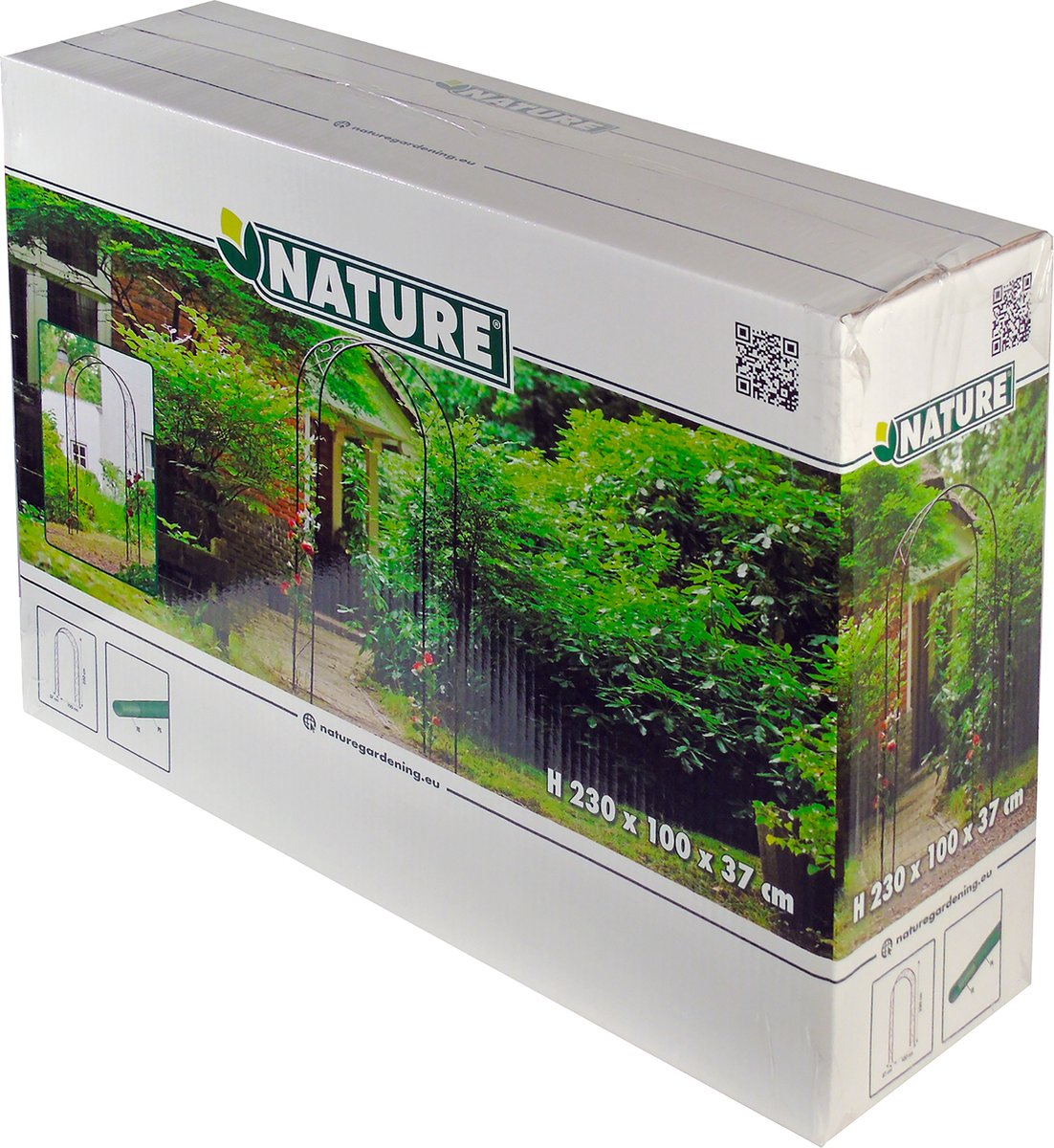 Natur – Rosenbogen – H230 x 100 x 37 cm – dekorative Locken – Schwarz – Metall