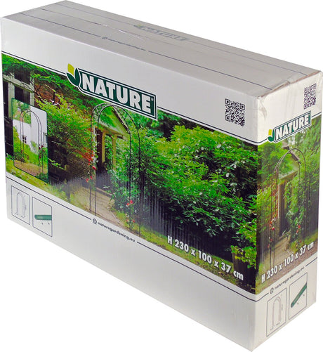 Natur – Rosenbogen – H230 x 100 x 37 cm – dekorative Locken – Schwarz – Metall