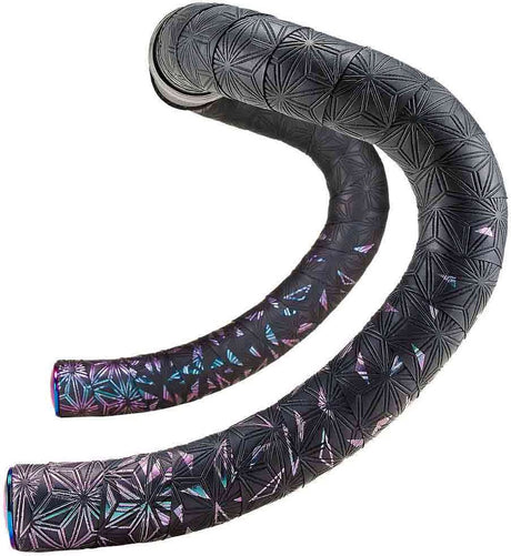 Supacaz – super klebriges Kush Star Fade-Lenkerband, schwarzer Ölteppich, inklusive Aluminium-Ölteppich-Lenkerstopfen
